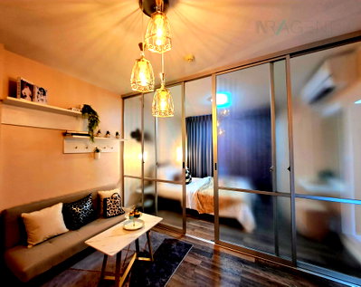 Condos for rent : For rent, D Condo Sukhumvit 109, 1 bedroom, 4th floor, Building B, near Bearing Market.