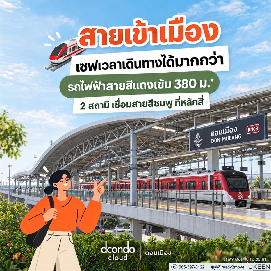 รูป ดีคอนโด คลาวด์ ดอนเมือง | Dcondo Cloud donmeang คอนโดใหม่แต่งครบ โดยแสนสิริ✨ ราคาเริ่ม 1.39 ล้านบาท* - รูปที่ 4/7