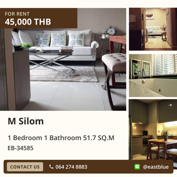 M Silom 1 Bedroom Condo for Rent! Prime Location & Amenities ✨