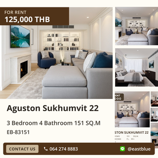 รูปภาพ เช่าคอนโดหรู Aguston Sukhumvit 22 ใกล้ BTS พร้อมพงษ์ ✨ 3 ห้องนอน 151 ตร.ม.