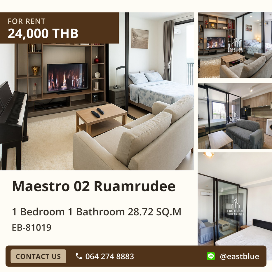 picture For Rent: Maestro 02 Ruamrudee Condo near BTS Phloen Chit - 1/10