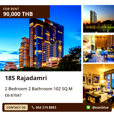 คอนโดให้เช่า : ให้เช่าคอนโด 185 Rajadamri 2 ห้องนอน 102 ตร.ม. ใกล้ BTS ราชดำริ 🌳✨