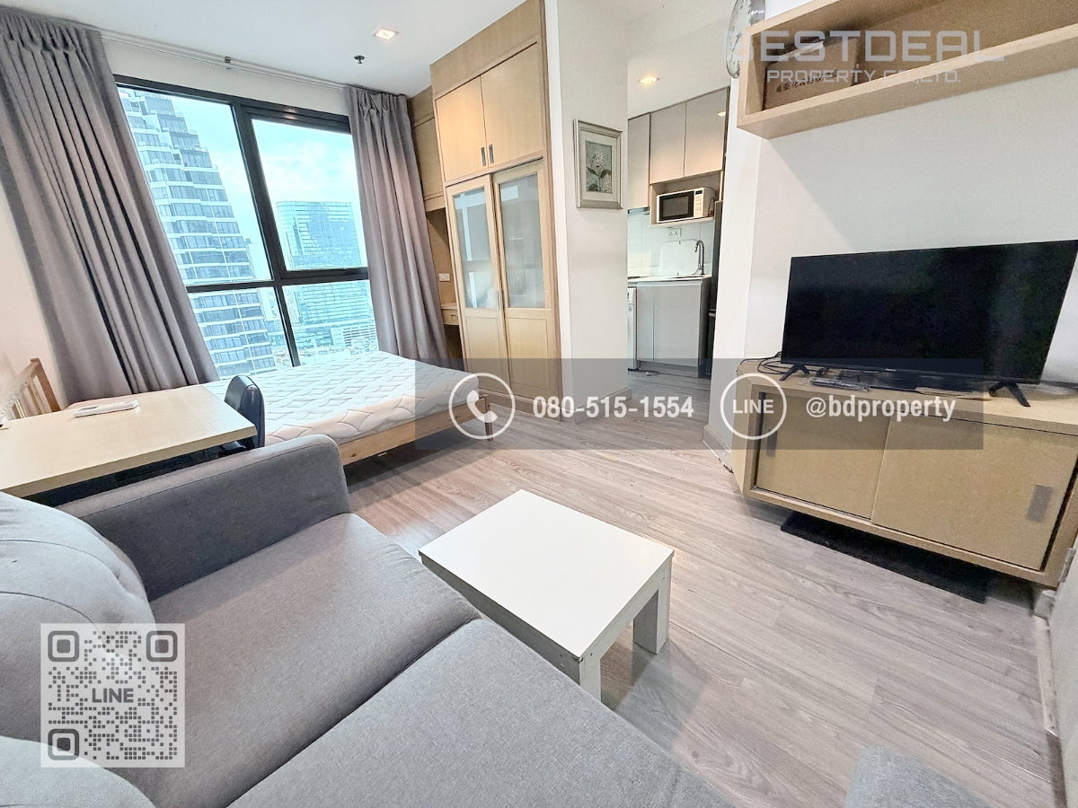 รูป Bestdeal ให้เช่า Studio 22ตรม.ราคา 13,000/เดือนเท่านั้น เฟอร์นิเจอร์และเครื่องใช้ไฟฟ้าครบ “IDEO MOBI RAMA 9” ใกล้MRT และ เซ็นทรัลพระราม 9 เพียง 80 ม. - รูปที่ 6/10