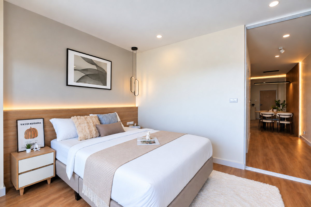 รูป 🔥✨ ขายด่วน! THE TRIO GARDEN ศรีนครินทร์ 38 🏡 ห้องตกแต่งใหม่ 2 ห้องนอน | 54 ตร.ม. | เพียง 2.59 ล้านบาท! - รูปที่ 5/18