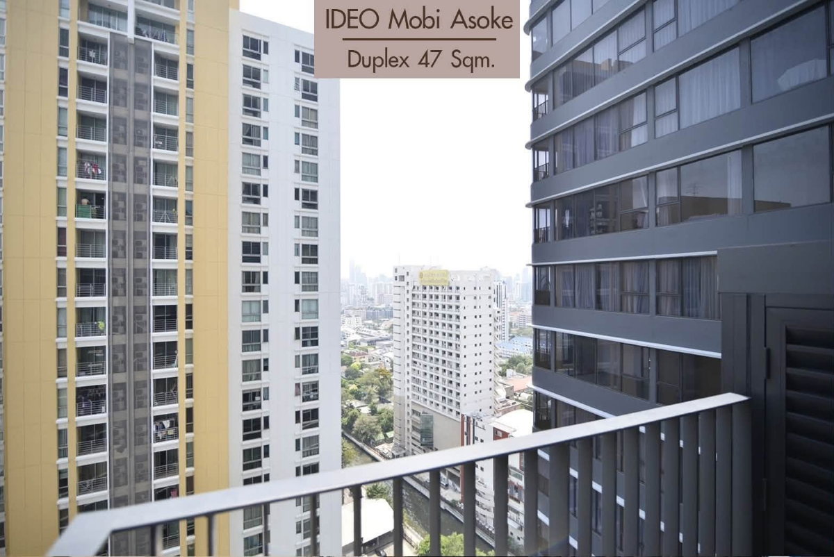 picture P-029 💢 For rent: 35,000 🌵🌈 47 sqm. 🔑 2-story duplex, Ideo Mobi Asoke 🌵🌈 - 10/10