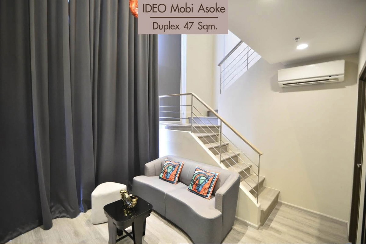 รูป ✨Duplex for rent at Ideo mobi Asoke✨ ตกแต่งสวย เฟอร์นิเจอร์และเครื่องใช้ไฟฟ้าครบครัน - รูปที่ 2/11