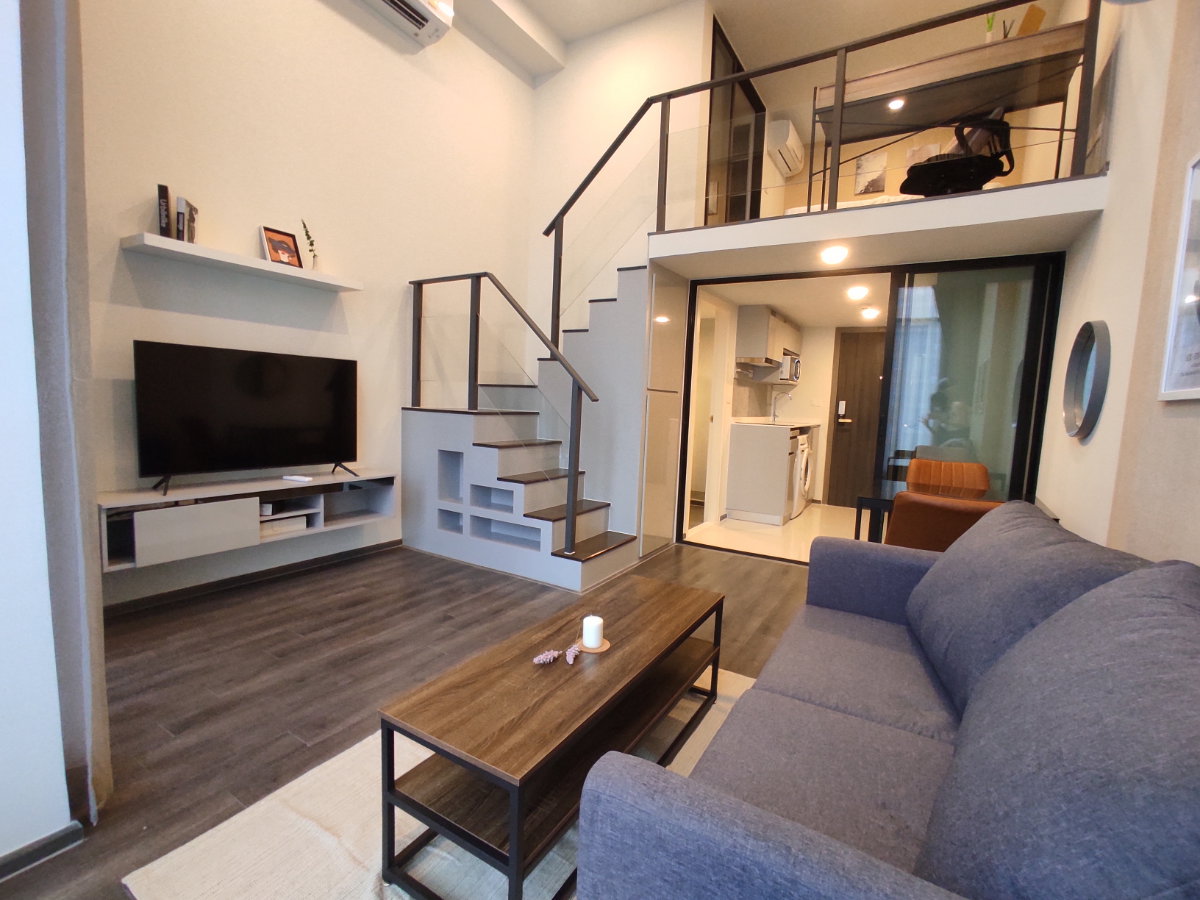 picture Condo for RENT : Knightsbridge Space Rama 9 𝐒𝐢𝐳𝐞 : 39 sqm. Duplex 1 Bed 1 Bath / City View 𝐅𝐥𝐨𝐨𝐫 : 22nd ✅Fully furnished - 2/20