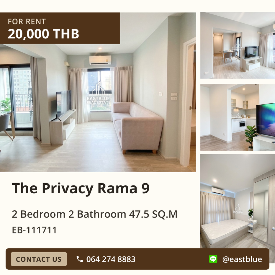 picture For Rent: The Privacy Rama 9 Condo 🏙️ 2 Bed, 2 Bath – Ready to Move In! - 1/10