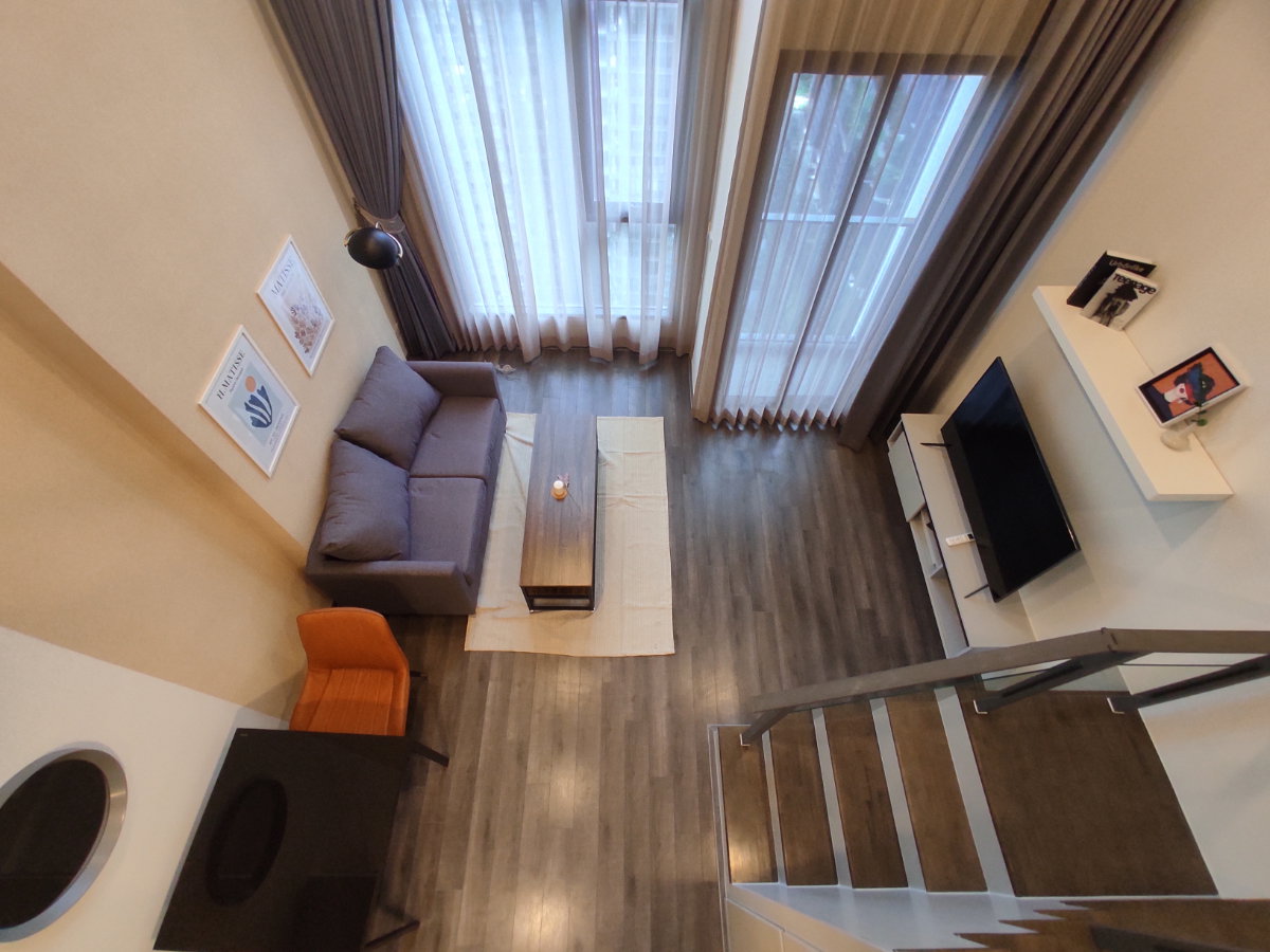 picture Condo for RENT : Knightsbridge Space Rama 9 𝐒𝐢𝐳𝐞 : 39 sqm. Duplex 1 Bed 1 Bath / City View 𝐅𝐥𝐨𝐨𝐫 : 22nd ✅Fully furnished - 5/20