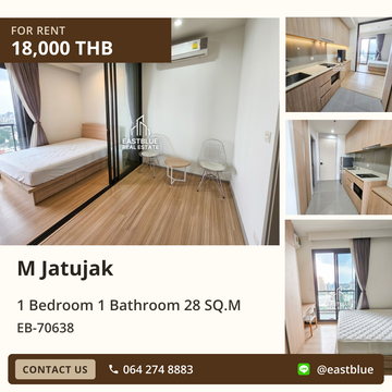 เช่าคอนโด M Jatujak 🏙️ 1 ห้องนอน ใกล้ BTS หมอชิต & MRT สวนจตุจักร