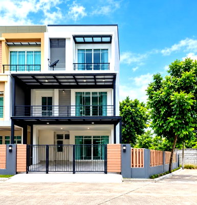 Townhouses for rent Siam University : 			Sathorn-Kalapaphruek. This 3-story corner unit 500 m.from HomePro Kalapaphruek Townhome for rent  Ka          