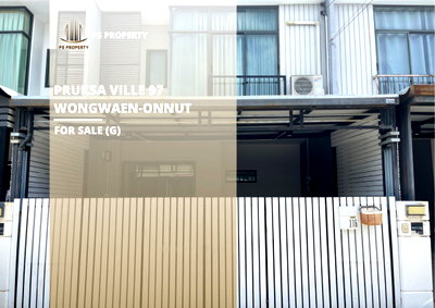 Townhouses for sale Bang Plee Samut Prakarn : Urgent sale: Townhouse at Pruksa Ville 97 Wongwaen-Onnut – 3 bedrooms, 2 bathrooms, fully furnished and equipped with appliances.