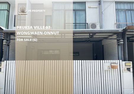 Urgent sale: Townhouse at Pruksa Ville 97 Wongwaen-Onnut – 3 bedrooms, 2 bathrooms, fully furnished and equipped with appliances.