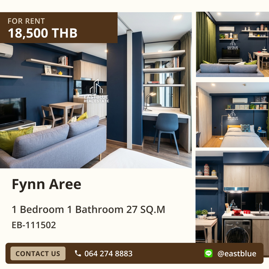 picture For Rent: Fynn Aree Condo 1 Bed, 27 Sq.m. Near BTS Ari 🏡 - 1/6