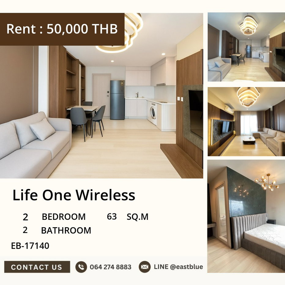 picture Life One Wireless: Luxury 2-Bed Condo for Rent Near BTS Phloen Chit 🔑✨ - 1/9
