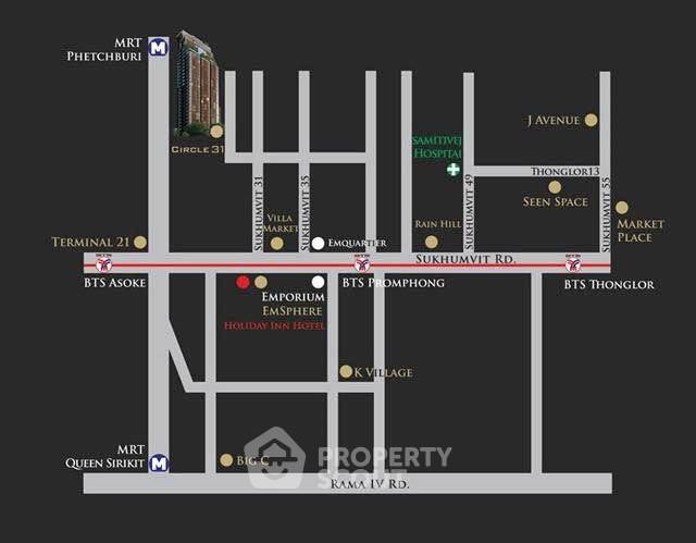 picture 22nd-Floor 2-BR Circle Sukhumvit 31 Near MRT Sukhumvit (ID 3462418) - 14/14