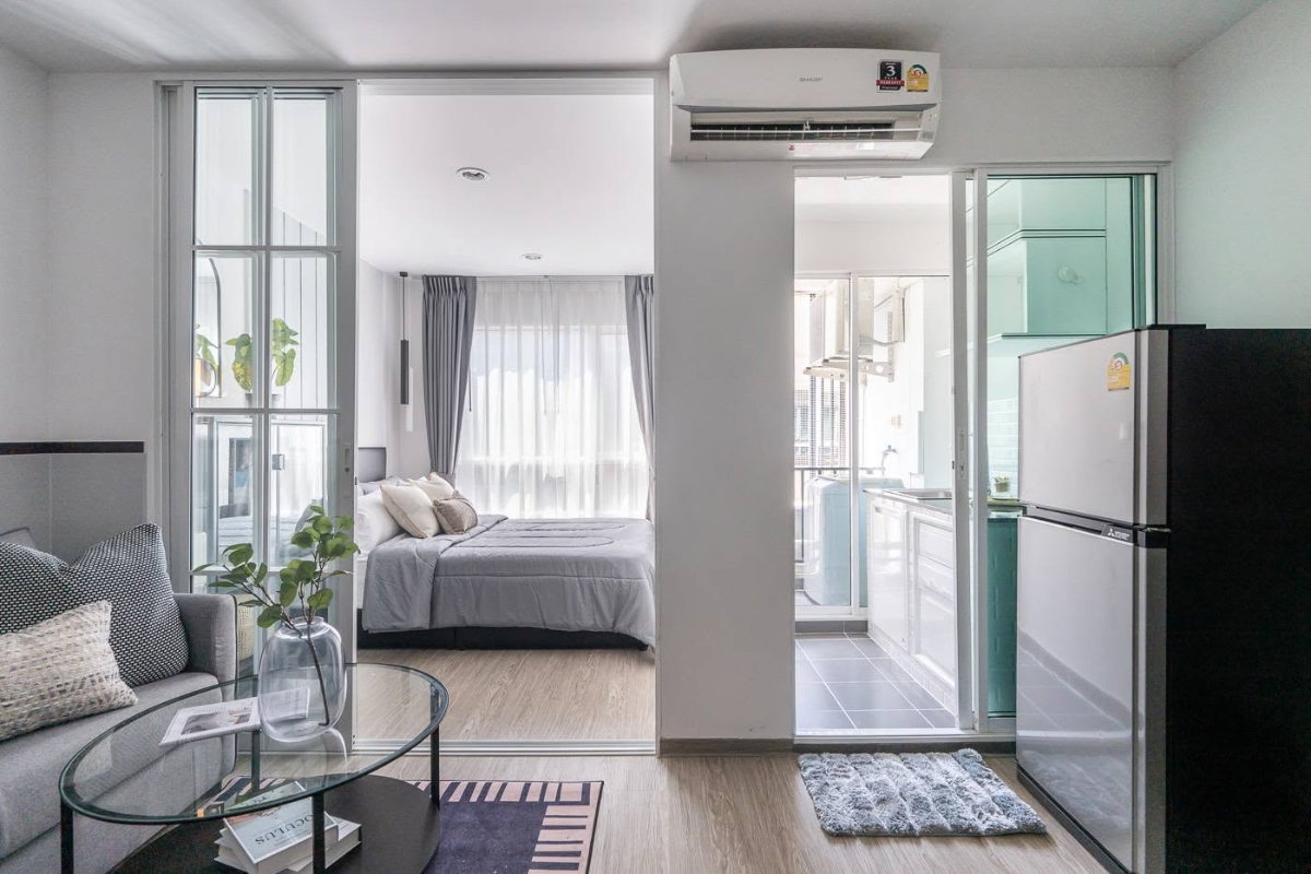 รูป 📢 [ให้เช่า] ✨ คอนโด รีเจ้นท์ โฮม สุขุมวิท 97/1_1 ห้องนอน 28 ตร.ม. ตึก B ชั้น 8 ตกแต่งครบพร้อมอยู่ ใกล้ BTS บางจาก - รูปที่ 1/14