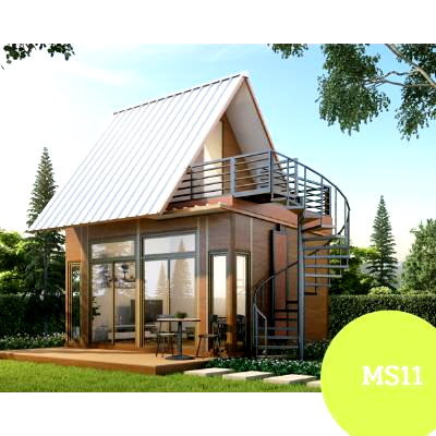 บ้านเดี่ยว วิทยาลัยพณิชยการเชตุพน : บ้านสำเร็จรูป MS11 ขนาดพื้นที่ใช้สอยชั้นล่าง 20 ตร.ม.