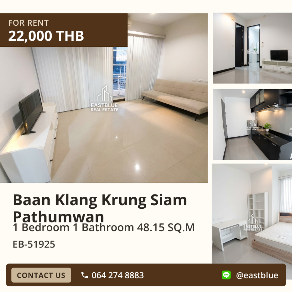picture For Rent: Baan Klang Krung Siam Pathumwan Condo 🏙️ Near BTS Ratchathewi, City View! - 1/10