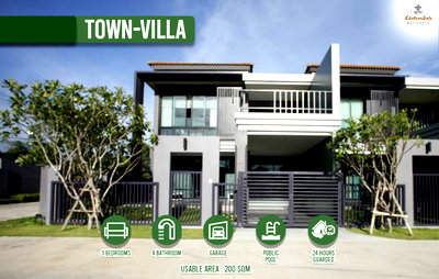 Townhouses for rent Chonburi : For Rent  2-Story Town Villa, Chateudale Residence Soi Siam Country Club, East Pattaya