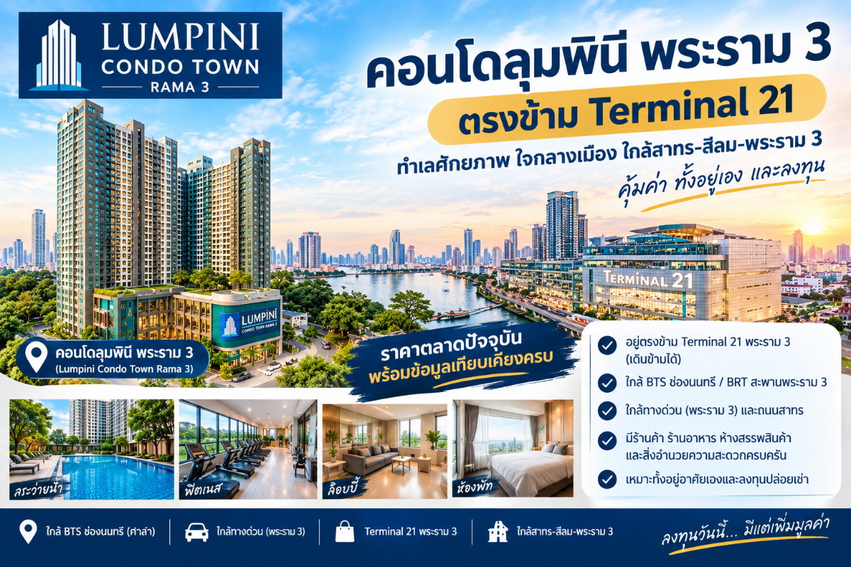 รูป ขายคอนโดห้องมุม วิวสะพานพระราม 9 | ลุมพินี เพลส พระราม 3 – ริเวอร์วิว 2 ห้องนอน 2 ห้องน้ำ ขนาด 69.47 ตร.ม. ชั้น 11 ราคาเพียง 4.5 ล้านบาท - รูปที่ 1/12
