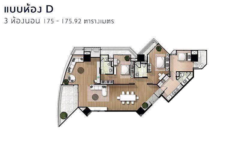 picture 24th-Floor 3-BR 175 Sqm My Resort @ River, 300m To MRT Bang Phlat (ID 3467324) - 4/16