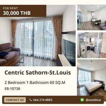For Rent: Centric Sathorn-St.Louis Condo 🏙️ 2 Beds, 60 Sq.m. Prime Yan Nawa Location!