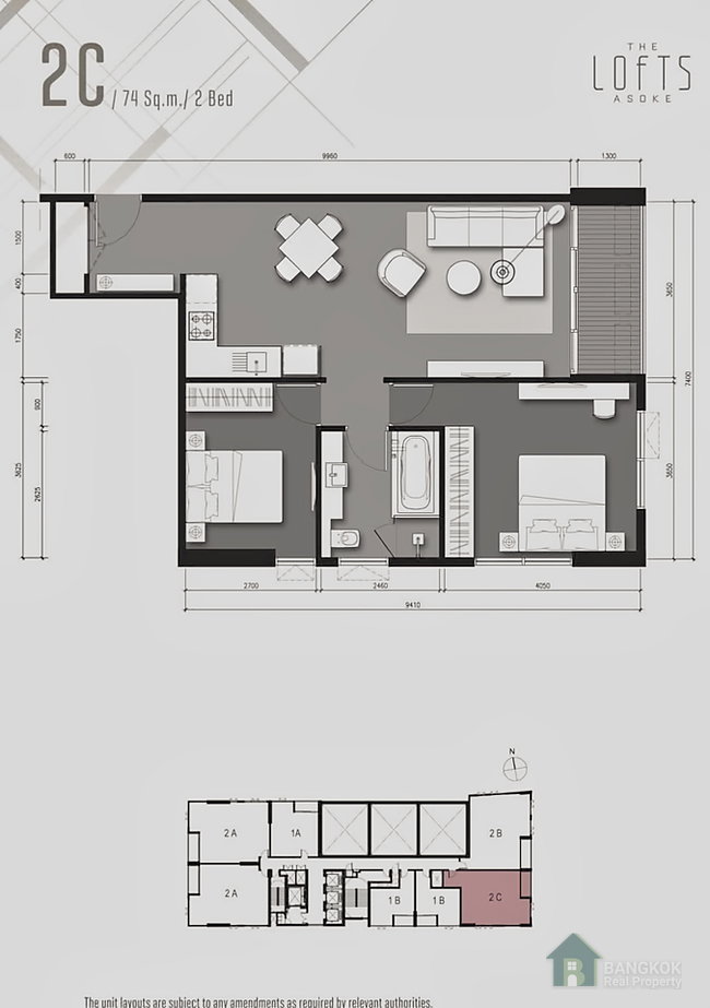 รูป The Lofts Asoke | ให้เช่าคอนโดห้องมุม 2 ห้องนอน ใกล้ MRT เพชรบุรี - รูปที่ 11/14