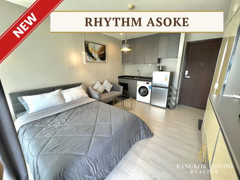 🍀🍀 คอนโดทำเลดี🚆ให้เช่า📌 Rhythm Asoke (Line:@rent2022) MRT พระราม 9✨พร้อมเข้าอยู่ 🔖 A11340