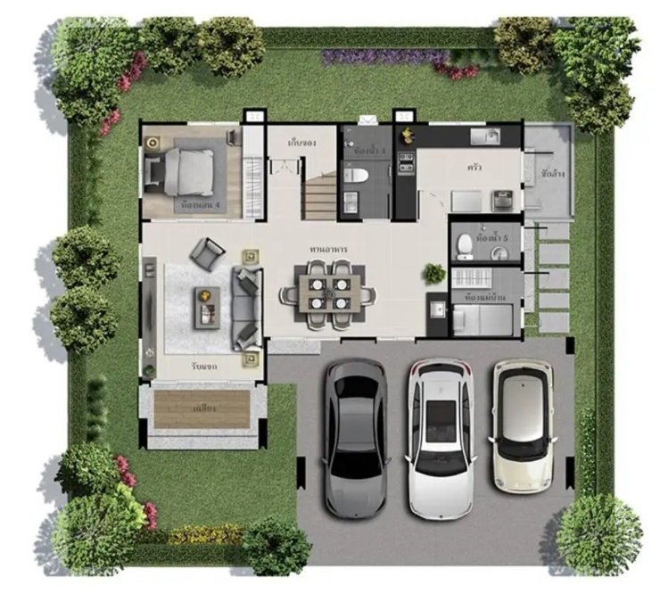 รูป ขายบ้านบุราสิริ พระราม 2 บ้านตรงข้ามคลับเฮาส์ ต่อเติมครบ - รูปที่ 36/37