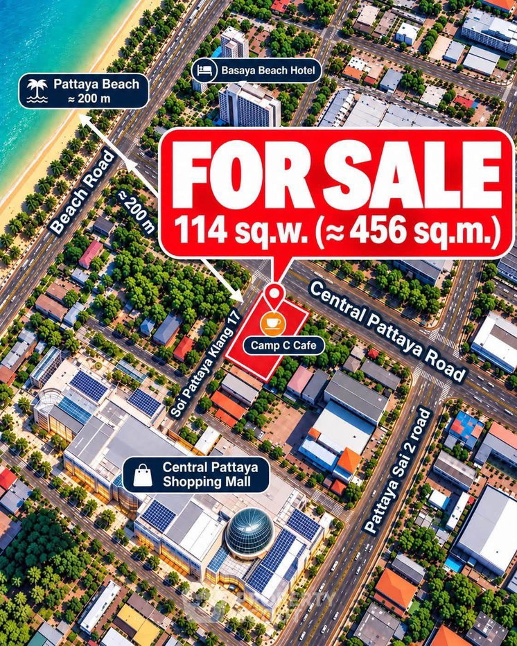 picture 50 Million Baht Land For Sale In Central Pattaya (ID 3475506) - 1/4