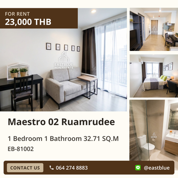 For Rent: Maestro 02 Ruamrudee 1 Bed, Near BTS Phloen Chit 🌟