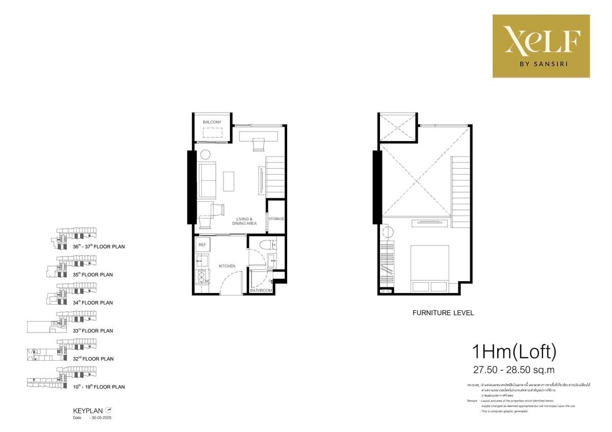 picture 37th-Floor 1-BR At Xelf By Sansiri Near BTS Thong Lor (ID 3481771) - 5/5